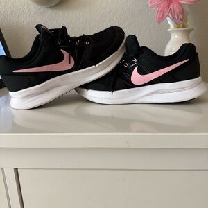Nike Black Sneakers with Pink Highlights